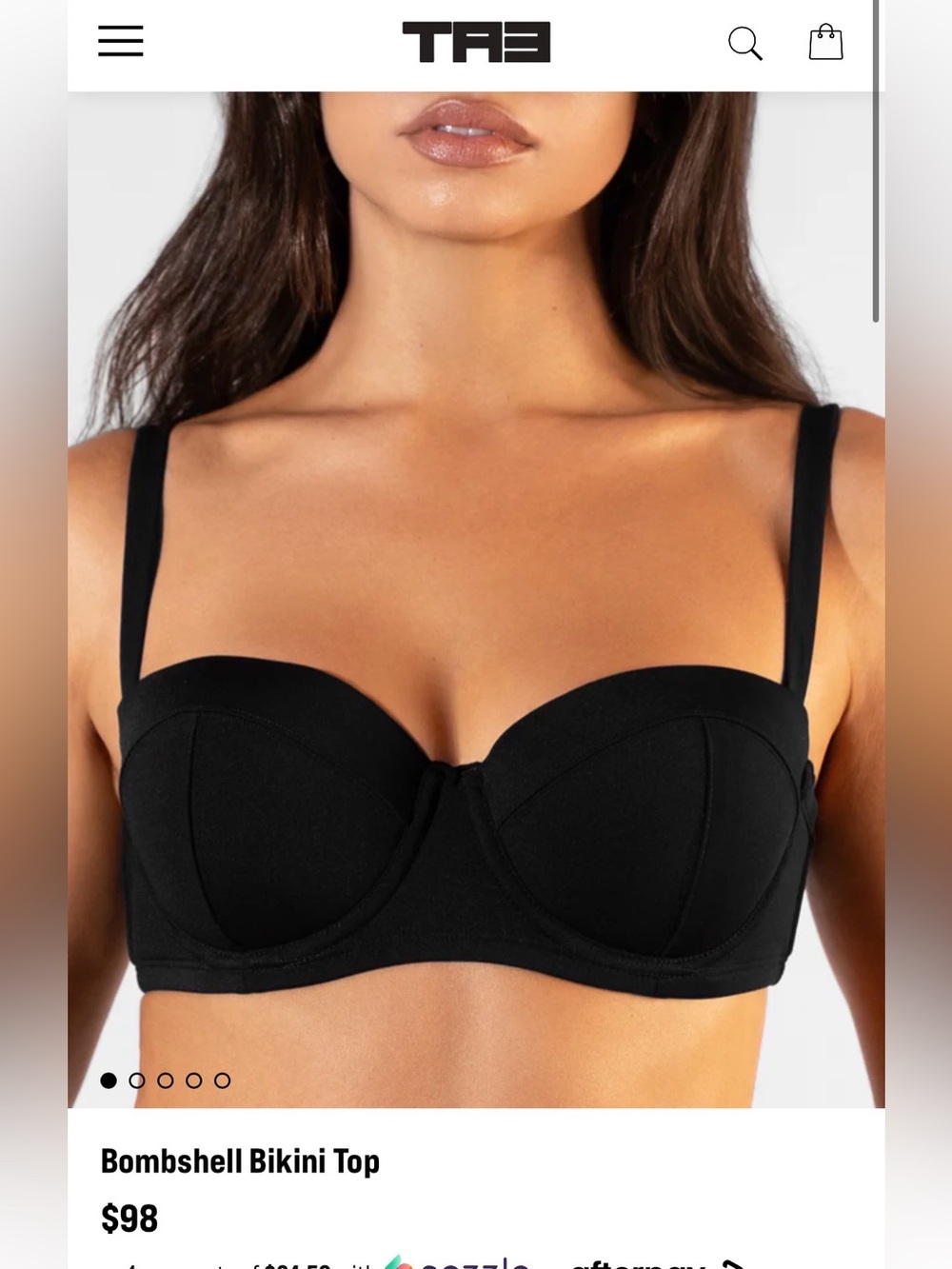 NWT - Ta3 Bombshell Bikini Top D/DD